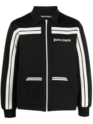 Logo-print panelled zip-up jacket, Palm Angels Logo-print panelled zip-up jacket
Logo-print panelled zip-up jacket, Palm Angels Logo-print panelled zip-up jacket