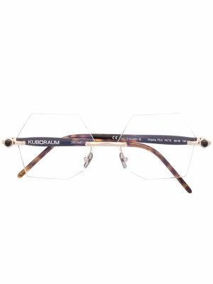Tortoiseshell-effect hexagonal-frame glasses, Kuboraum Tortoiseshell-effect hexagonal-frame glasses
Tortoiseshell-effect hexagonal-frame glasses, Kuboraum Tortoiseshell-effect hexagonal-frame glasses