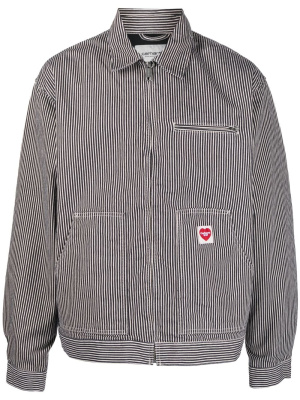 

Logo-patch striped cotton jacket, Carhartt WIP Logo-patch striped cotton jacket