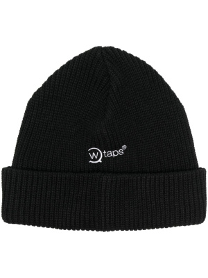 

Embroidered logo ribbed beanie, WTAPS Embroidered logo ribbed beanie