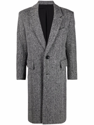 Chevron-pattern single-breasted coat, AMI Paris Chevron-pattern single-breasted coat
Chevron-pattern single-breasted coat, AMI Paris Chevron-pattern single-breasted coat