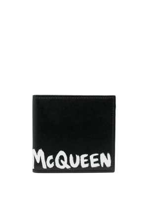 

Graffiti logo-print bi-fold wallet, Alexander McQueen Graffiti logo-print bi-fold wallet
