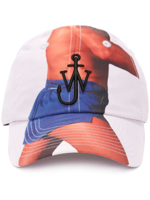 Logo-embroidered graphic-print cap, JW Anderson Logo-embroidered graphic-print cap
Logo-embroidered graphic-print cap, JW Anderson Logo-embroidered graphic-print cap