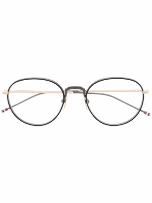 RWB-stripe round-frame glasses, Thom Browne Eyewear RWB-stripe round-frame glasses
RWB-stripe round-frame glasses, Thom Browne Eyewear RWB-stripe round-frame glasses