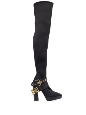 Logo-lettering knee-lenght boots, Moschino Logo-lettering knee-lenght boots
Logo-lettering knee-lenght boots, Moschino Logo-lettering knee-lenght boots