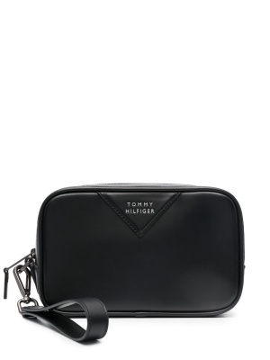 

Logo-embossed calf leather wash bag, Tommy Hilfiger Logo-embossed calf leather wash bag