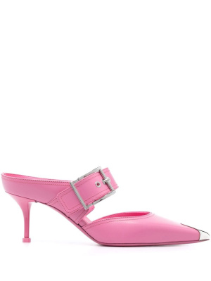 75mm metallic toe-cap detail mules, Alexander McQueen 75mm metallic toe-cap detail mules
75mm metallic toe-cap detail mules, Alexander McQueen 75mm metallic toe-cap detail mules