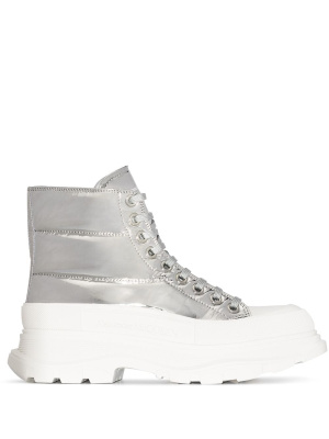 Metallic Thread Slick combat boots, Alexander McQueen Metallic Thread Slick combat boots
Metallic Thread Slick combat boots, Alexander McQueen Metallic Thread Slick combat boots