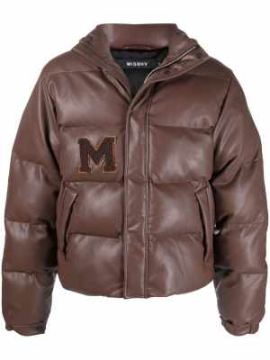 Logo-patch faux-leather puffer coat, MISBHV Logo-patch faux-leather puffer coat
Logo-patch faux-leather puffer coat, MISBHV Logo-patch faux-leather puffer coat