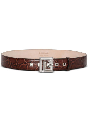 Embossed crocodile effect leather belt, Balmain Embossed crocodile effect leather belt
Embossed crocodile effect leather belt, Balmain Embossed crocodile effect leather belt
