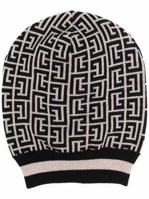 Two-tone monogram intarsia-knit hat, Balmain Two-tone monogram intarsia-knit hat
Two-tone monogram intarsia-knit hat, Balmain Two-tone monogram intarsia-knit hat