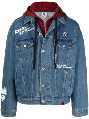 Raised-logo hooded denim jacket, AAPE BY *A BATHING APE® Raised-logo hooded denim jacket
Raised-logo hooded denim jacket, AAPE BY *A BATHING APE® Raised-logo hooded denim jacket