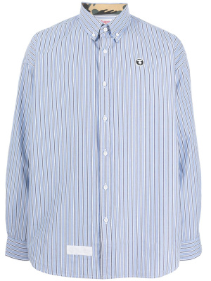 Logo-patch striped-print shirt, AAPE BY *A BATHING APE® Logo-patch striped-print shirt
Logo-patch striped-print shirt, AAPE BY *A BATHING APE® Logo-patch striped-print shirt