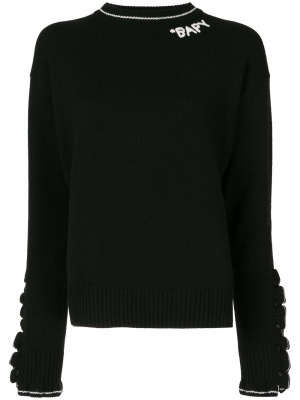 Embroidered logo ruffled-sleeves jumper, BAPY BY *A BATHING APE® Embroidered logo ruffled-sleeves jumper
Embroidered logo ruffled-sleeves jumper, BAPY BY *A BATHING APE® Embroidered logo ruffled-sleeves jumper