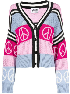 Peace sign-print knitted cardigan, MOSCHINO JEANS Peace sign-print knitted cardigan
Peace sign-print knitted cardigan, MOSCHINO JEANS Peace sign-print knitted cardigan
