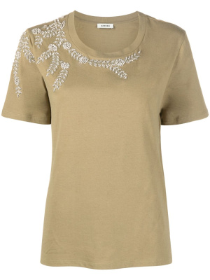 Rhinestone-embellished cotton T-shirt, SANDRO Rhinestone-embellished cotton T-shirt
Rhinestone-embellished cotton T-shirt, SANDRO Rhinestone-embellished cotton T-shirt