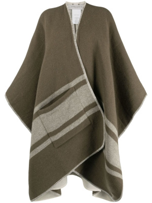 Striped batwing-sleeve felted cape, Golden Goose Striped batwing-sleeve felted cape
Striped batwing-sleeve felted cape, Golden Goose Striped batwing-sleeve felted cape