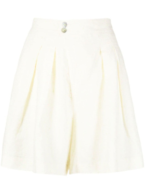 

Pleat-detail buttoned knee-length shorts, Forte Forte Pleat-detail buttoned knee-length shorts