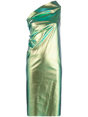 

One-shoulder iridescent midi dress, Rick Owens One-shoulder iridescent midi dress