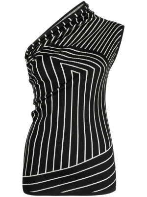 Striped one-shoulder knitted top, Rick Owens Striped one-shoulder knitted top
Striped one-shoulder knitted top, Rick Owens Striped one-shoulder knitted top