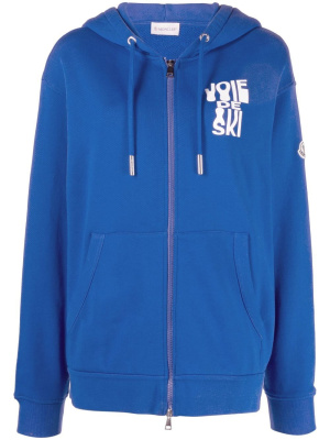 

Slogan-print zip-up hoodie, Moncler Slogan-print zip-up hoodie