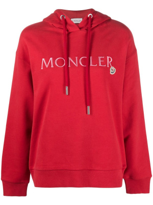 

Logo-embroidered drawstring hoodie, Moncler Logo-embroidered drawstring hoodie