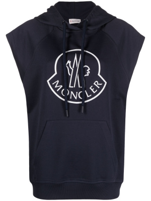 

Logo-print sleeveless cotton hoodie, Moncler Logo-print sleeveless cotton hoodie