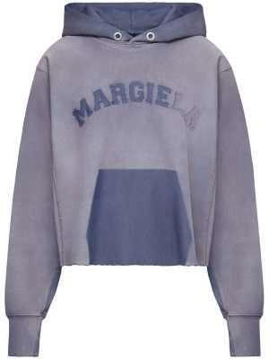 

Logo-patches cotton hoodie, Maison Margiela Logo-patches cotton hoodie