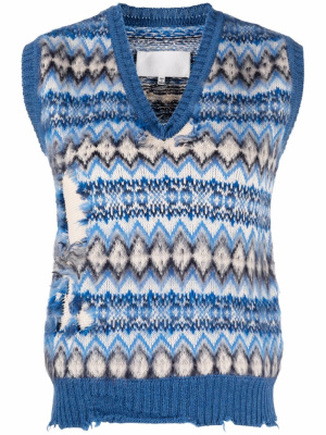 Intarsia-knit sleeveless sweater, Maison Margiela Intarsia-knit sleeveless sweater
Intarsia-knit sleeveless sweater, Maison Margiela Intarsia-knit sleeveless sweater
