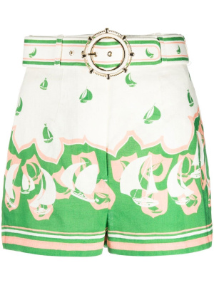 High Tide Sailboat-print belted shorts, ZIMMERMANN High Tide Sailboat-print belted shorts
High Tide Sailboat-print belted shorts, ZIMMERMANN High Tide Sailboat-print belted shorts