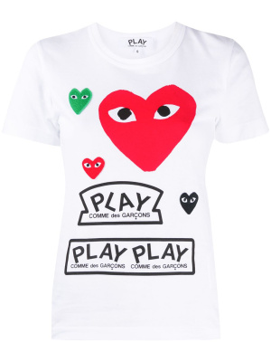 Short-sleeved heart print T-shirt, Comme Des Garçons Play Short-sleeved heart print T-shirt
Short-sleeved heart print T-shirt, Comme Des Garçons Play Short-sleeved heart print T-shirt