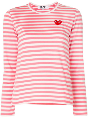 Striped logo-patch long sleeved T-shirt, Comme Des Garçons Play Striped logo-patch long sleeved T-shirt
Striped logo-patch long sleeved T-shirt, Comme Des Garçons Play Striped logo-patch long sleeved T-shirt