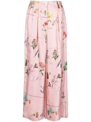 Foliage-print silk palazzo trousers, Lanvin Foliage-print silk palazzo trousers
Foliage-print silk palazzo trousers, Lanvin Foliage-print silk palazzo trousers