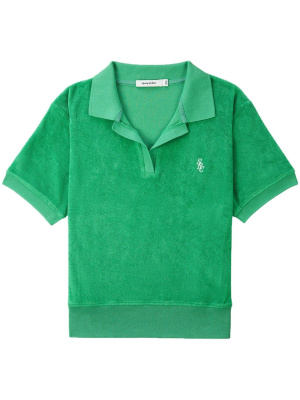 Logo-embroidered cotton polo shirt, Sporty & Rich Logo-embroidered cotton polo shirt
Logo-embroidered cotton polo shirt, Sporty & Rich Logo-embroidered cotton polo shirt