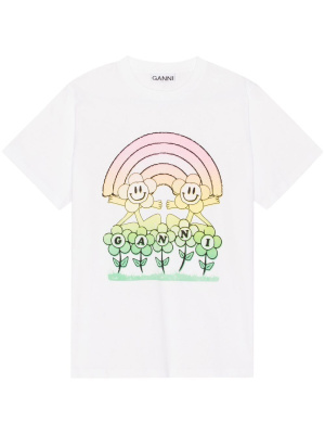 Graphic-print shortsleeved cotton T-shirt, GANNI Graphic-print shortsleeved cotton T-shirt
Graphic-print shortsleeved cotton T-shirt, GANNI Graphic-print shortsleeved cotton T-shirt