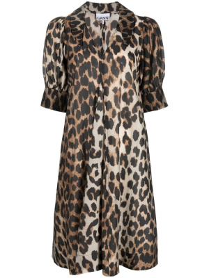 Leopard-print short-sleeved mini dress, GANNI Leopard-print short-sleeved mini dress
Leopard-print short-sleeved mini dress, GANNI Leopard-print short-sleeved mini dress