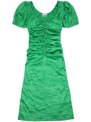 Crinkled-effect puff-sleeve midi dress, GANNI Crinkled-effect puff-sleeve midi dress
Crinkled-effect puff-sleeve midi dress, GANNI Crinkled-effect puff-sleeve midi dress
