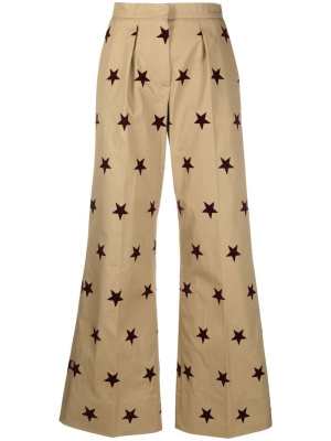 Star print wide-leg tailored trousers, Palm Angels Star print wide-leg tailored trousers
Star print wide-leg tailored trousers, Palm Angels Star print wide-leg tailored trousers