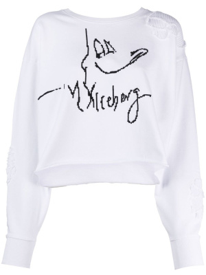 Distressed-effect cropped sweatshirt, Iceberg Distressed-effect cropped sweatshirt
Distressed-effect cropped sweatshirt, Iceberg Distressed-effect cropped sweatshirt