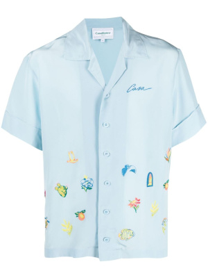 Casa Icons embroidered silk shirt, Casablanca Casa Icons embroidered silk shirt
Casa Icons embroidered silk shirt, Casablanca Casa Icons embroidered silk shirt