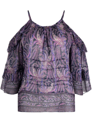 Cold-shoulder graphic.print blouse, ISABEL MARANT Cold-shoulder graphic.print blouse
Cold-shoulder graphic.print blouse, ISABEL MARANT Cold-shoulder graphic.print blouse