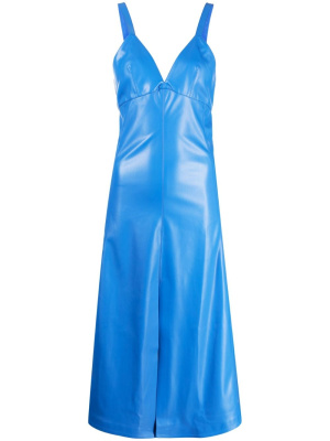 V-neck faux-leather midi dress, Stella McCartney V-neck faux-leather midi dress
V-neck faux-leather midi dress, Stella McCartney V-neck faux-leather midi dress