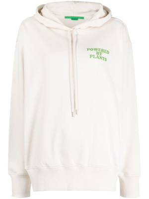 

Slogan-print drawstring cotton hoodie, Stella McCartney Slogan-print drawstring cotton hoodie