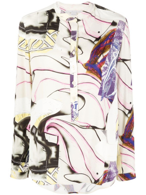 Abstract-print collarless shirt, Stella McCartney Abstract-print collarless shirt
Abstract-print collarless shirt, Stella McCartney Abstract-print collarless shirt