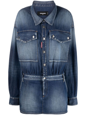 Logo-patch washed-denim shirt dress, Dsquared2 Logo-patch washed-denim shirt dress
Logo-patch washed-denim shirt dress, Dsquared2 Logo-patch washed-denim shirt dress