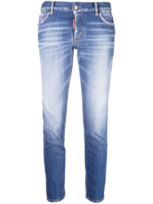 

Cropped bleach-effect tapered jeans, Dsquared2 Cropped bleach-effect tapered jeans
