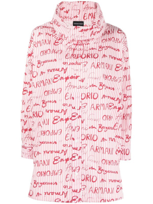 Striped logo-print cotton blouse, Emporio Armani Striped logo-print cotton blouse
Striped logo-print cotton blouse, Emporio Armani Striped logo-print cotton blouse
