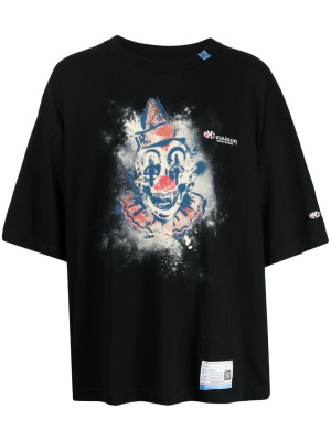 

Clown-print cotton T-Shirt, Maison Mihara Yasuhiro Clown-print cotton T-Shirt