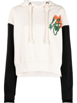 Floral-embroidered contrast-sleeve hoodie, JW Anderson Floral-embroidered contrast-sleeve hoodie
Floral-embroidered contrast-sleeve hoodie, JW Anderson Floral-embroidered contrast-sleeve hoodie