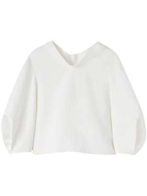 

Draped-neck linen blouse, Jil Sander Draped-neck linen blouse
